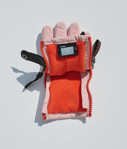 Snap Closure Dual Zipper Snow Gloves