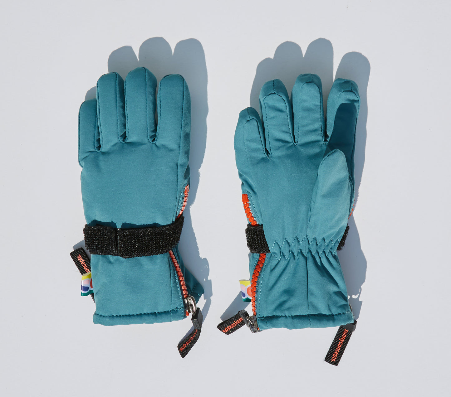 Velcro Closure Dual Zipper Snow Gloves